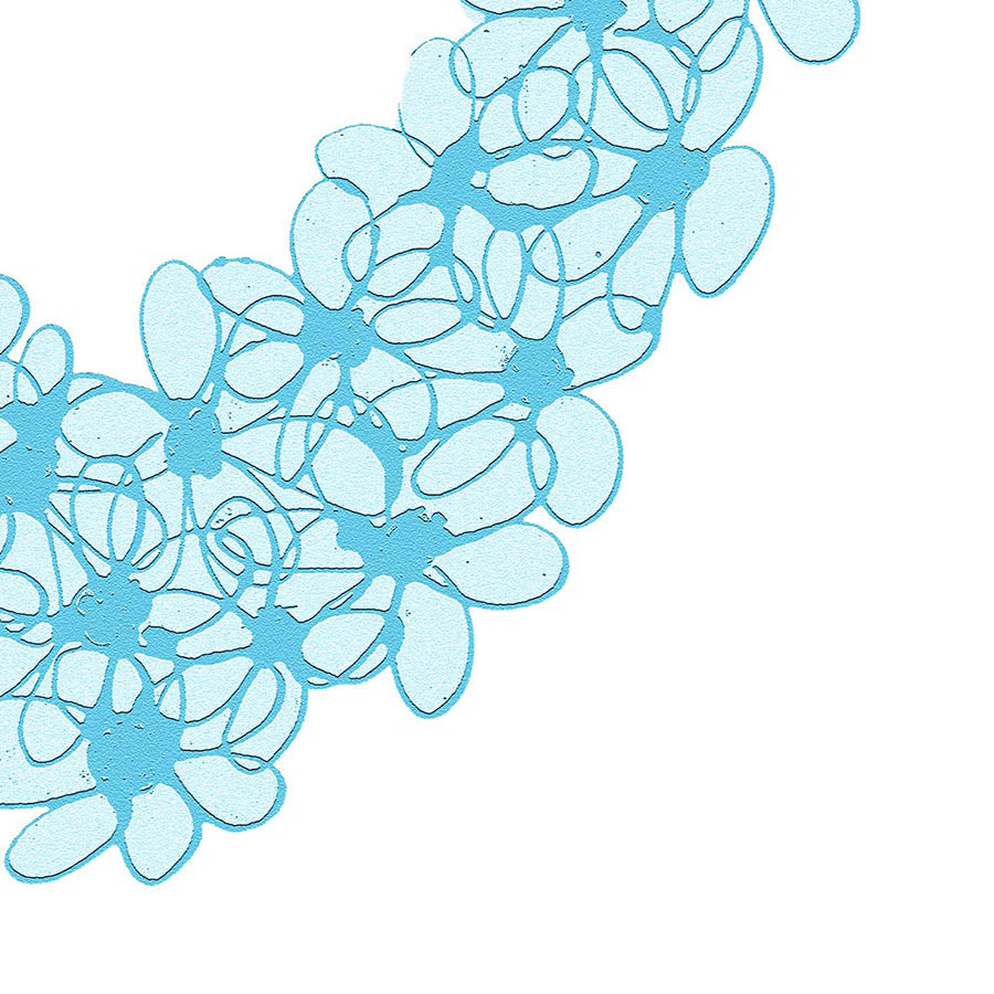 BLUE PASTEL HEART floral art print