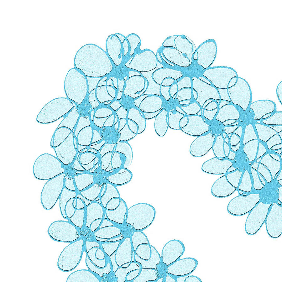 BLUE PASTEL HEART floral art print