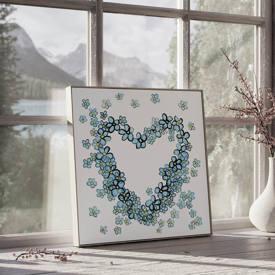 DELICATE FLORAL HEART floral art print