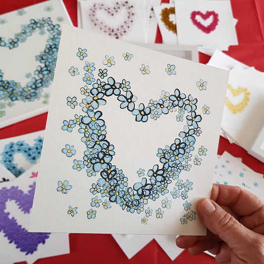 DELICATE FLORAL HEART floral art print