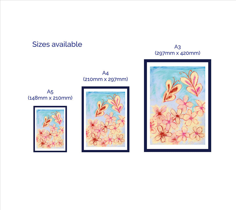 HARMONY butterfly floral art print