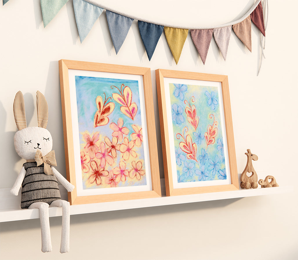 HARMONY butterfly floral art print