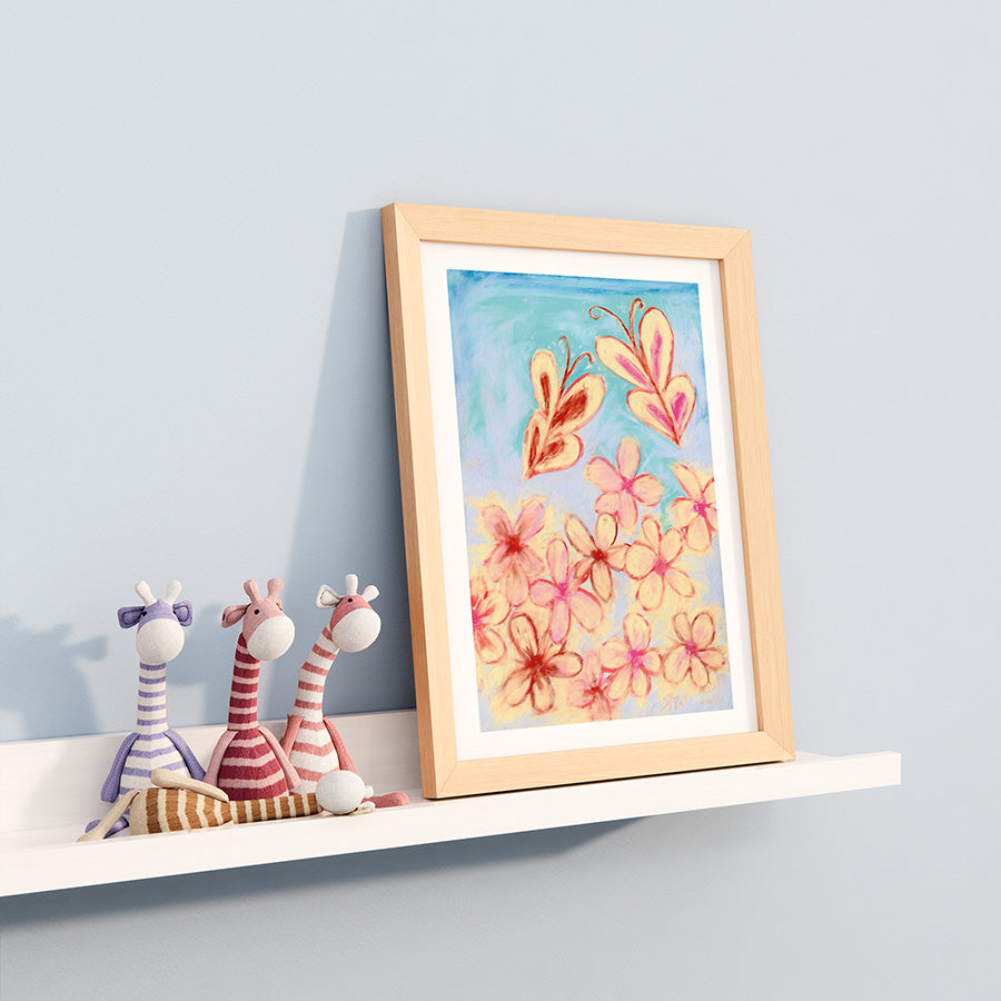 HARMONY butterfly floral art print