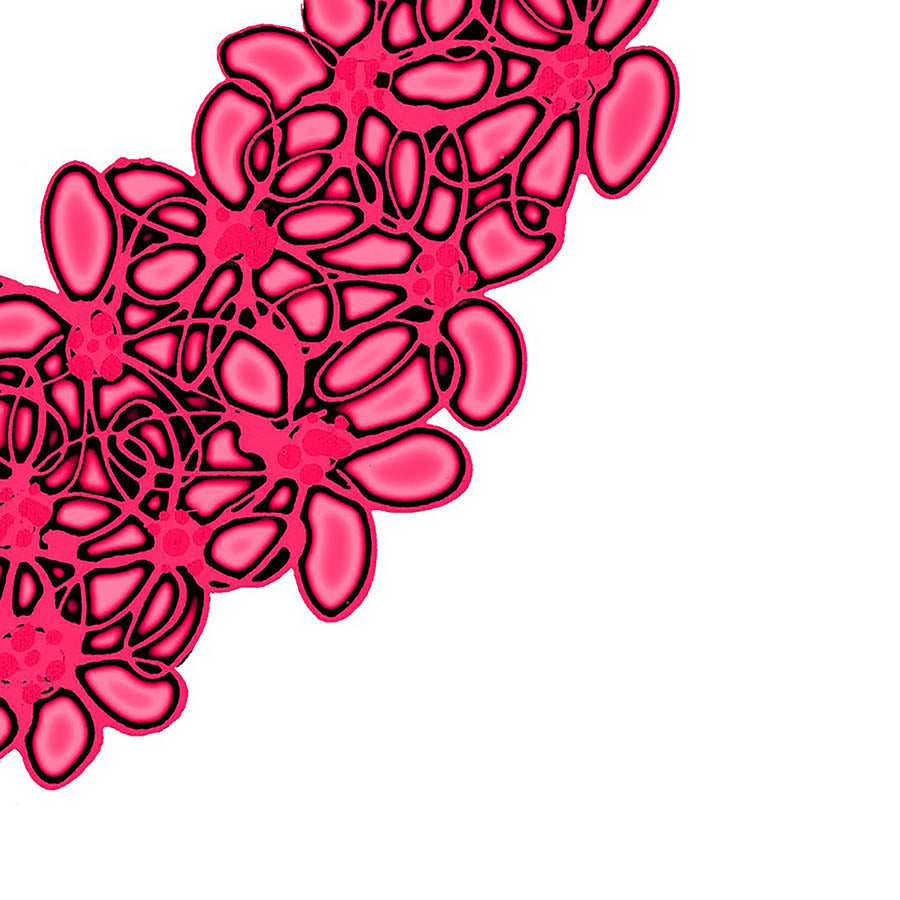 PINK SEAGLASS HEART floral art print