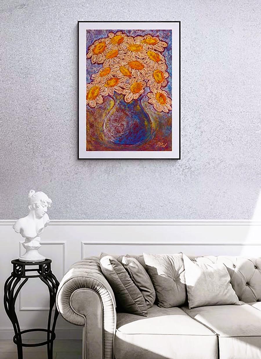 LACY DAISIES floral art print