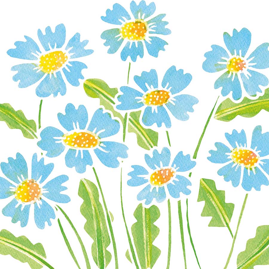 SERENE BLUE SKY floral art print