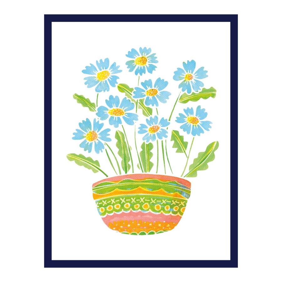 SERENE BLUE SKY floral art print