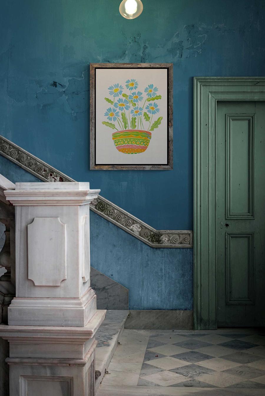 SERENE BLUE SKY floral art print