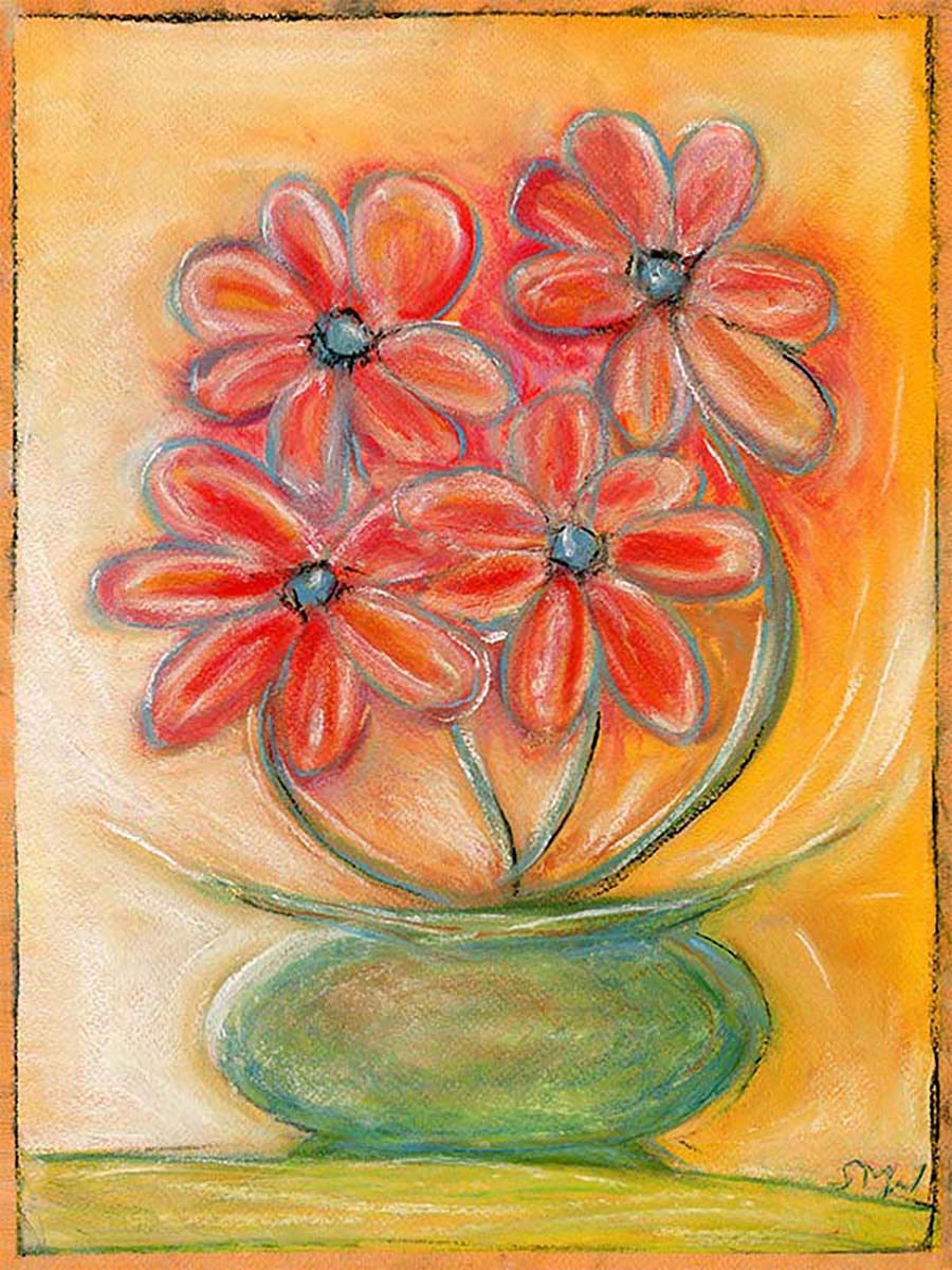 BLUE-EYED DAISIES floral art print