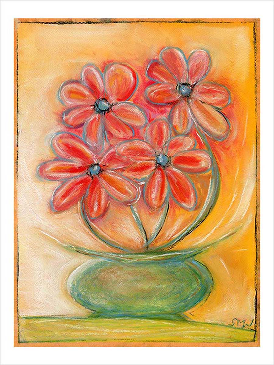 BLUE-EYED DAISIES floral art print
