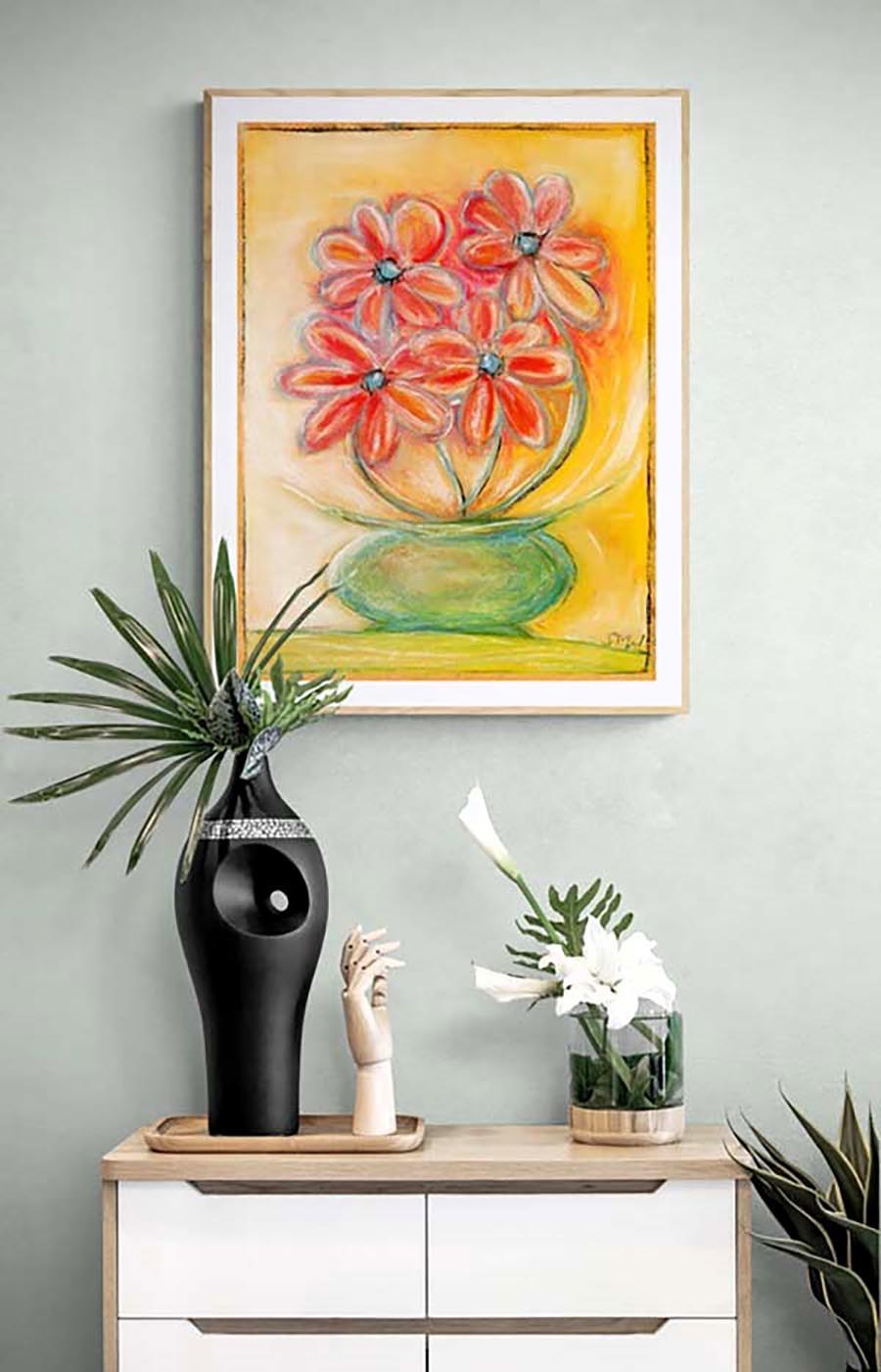 BLUE-EYED DAISIES floral art print
