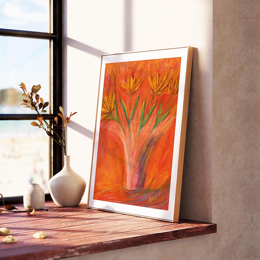 SUNBURST floral art print