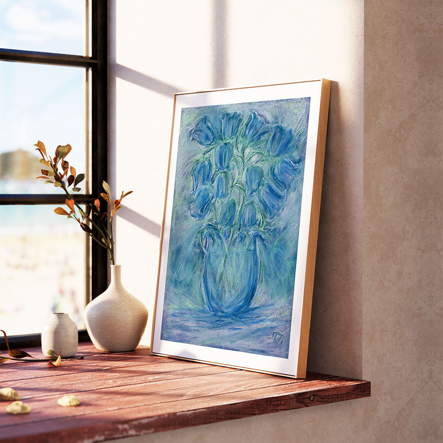 BLUE BELL JAR floral art print