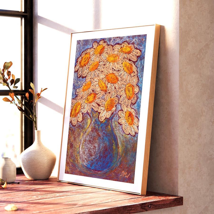 LACY DAISIES floral art print