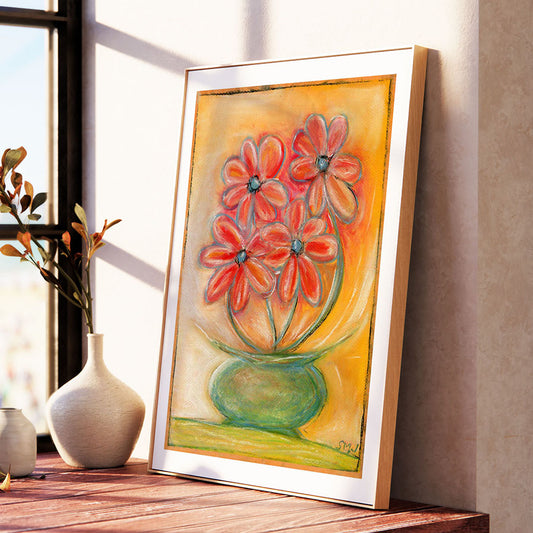 BLUE-EYED DAISIES floral art print