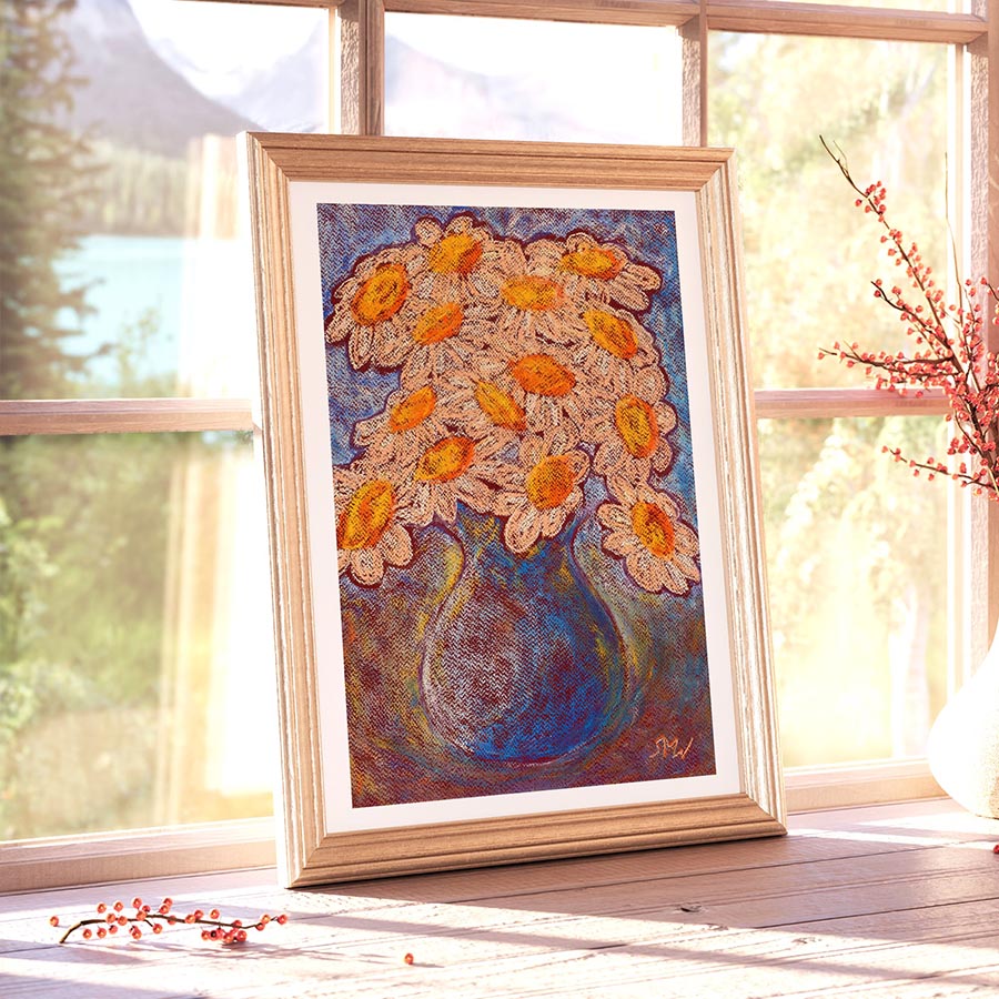 LACY DAISIES floral art print