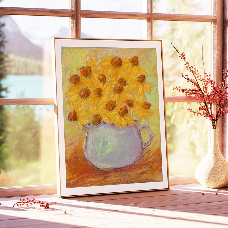 SUNSHINE AND LAVENDER floral art print