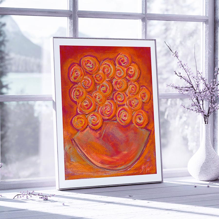 TERRACOTTA ROSES floral art print