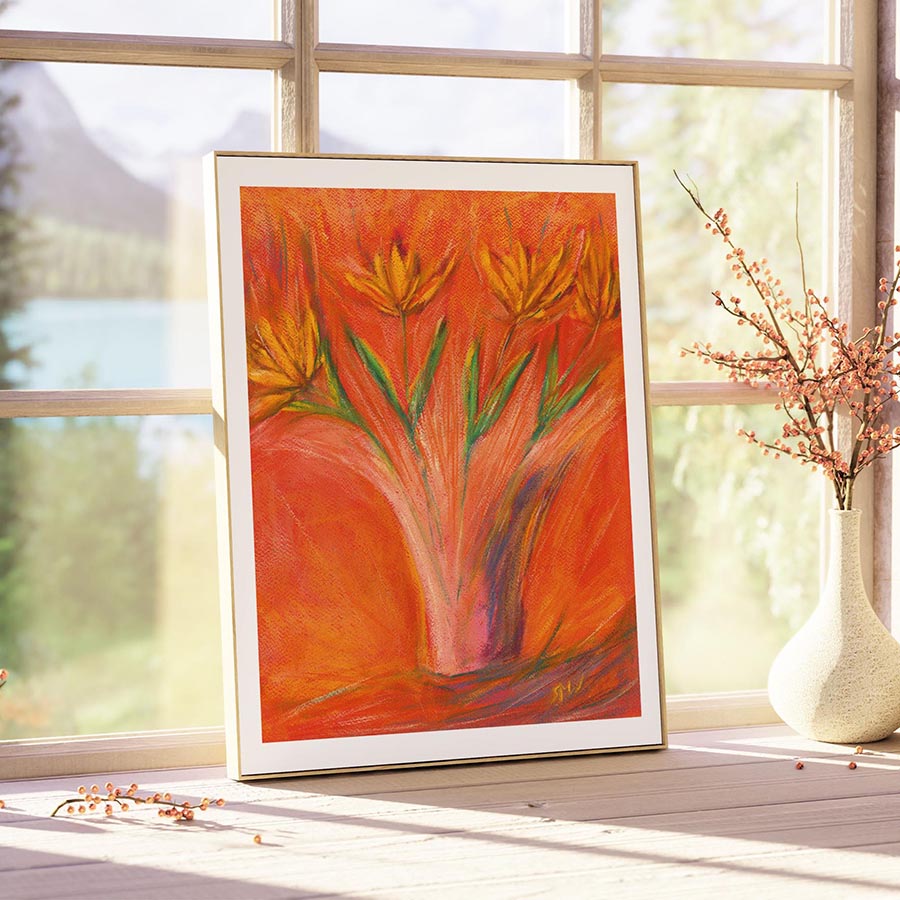 SUNBURST floral art print