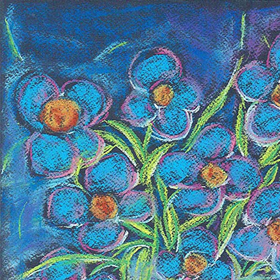 NIGHT FLOWERS IN A SILVER JUG floral art print