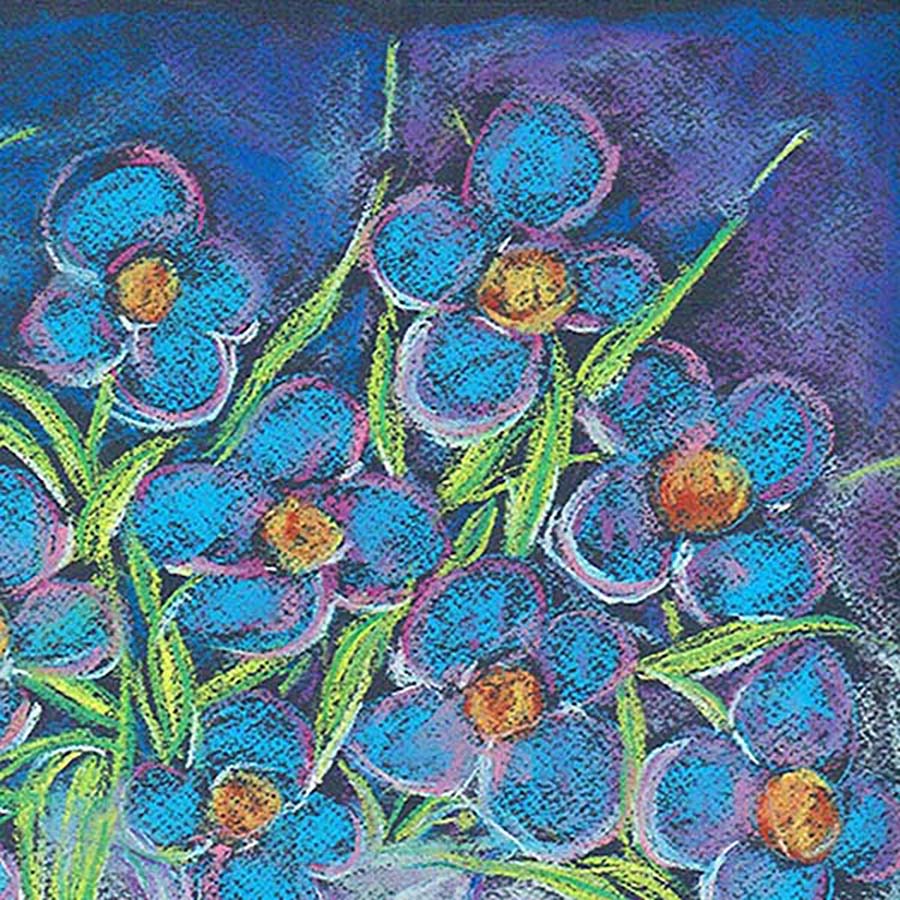 NIGHT FLOWERS IN A SILVER JUG floral art print