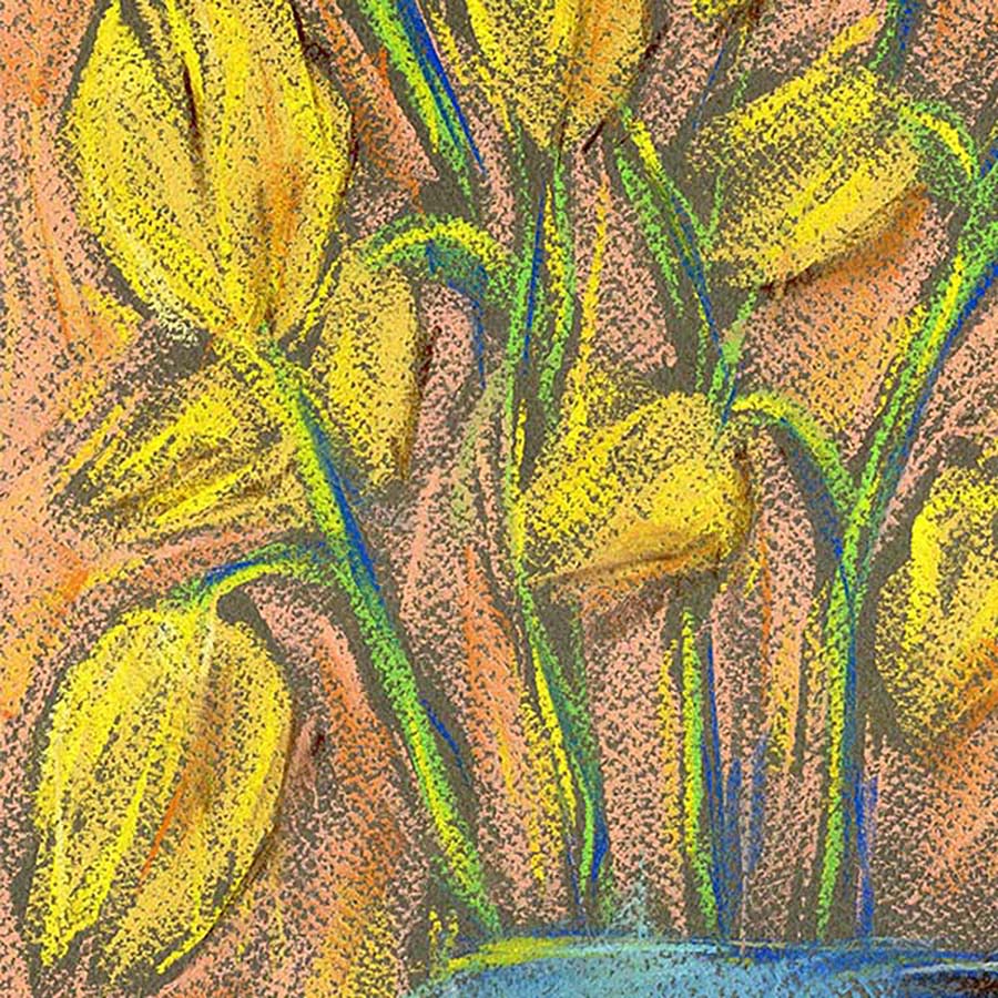 EXOTIC FLOWERS IN A BLUE POT floral art print