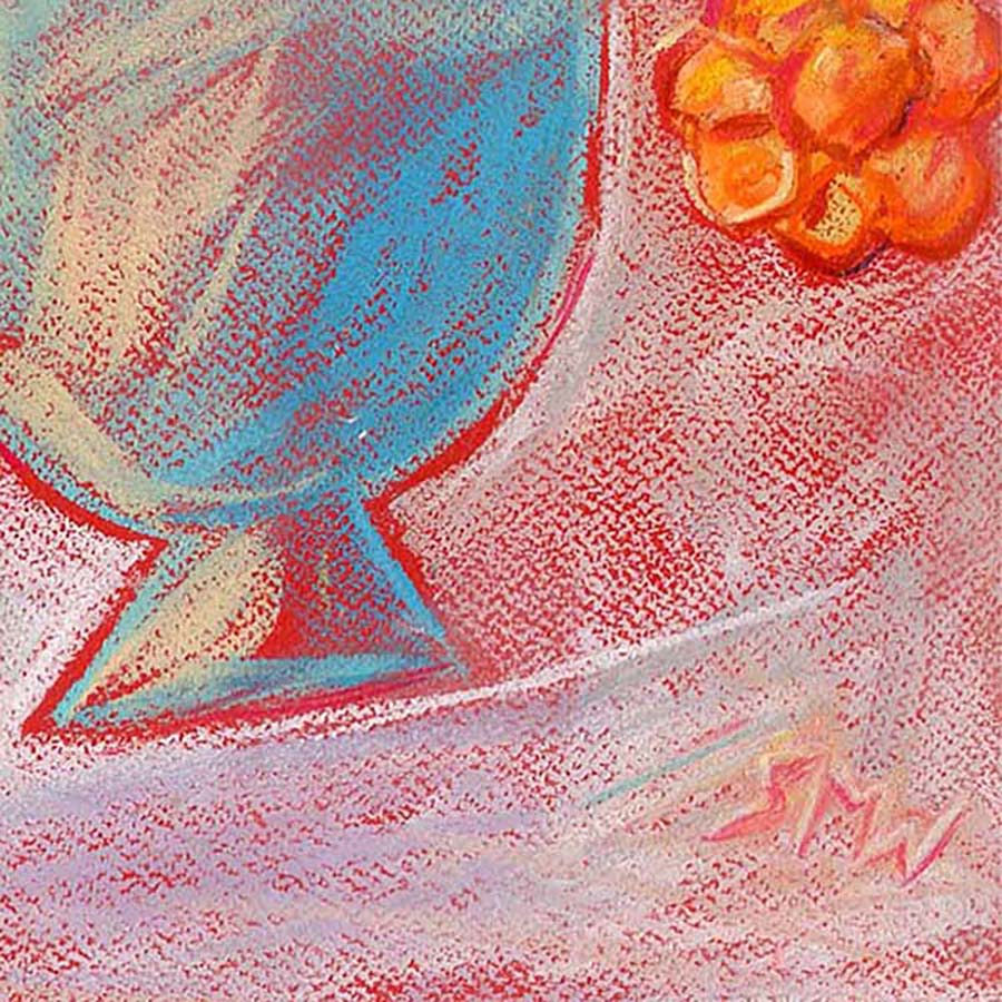 FUN FLOWERS IN A LUSTROUS VASE floral art print