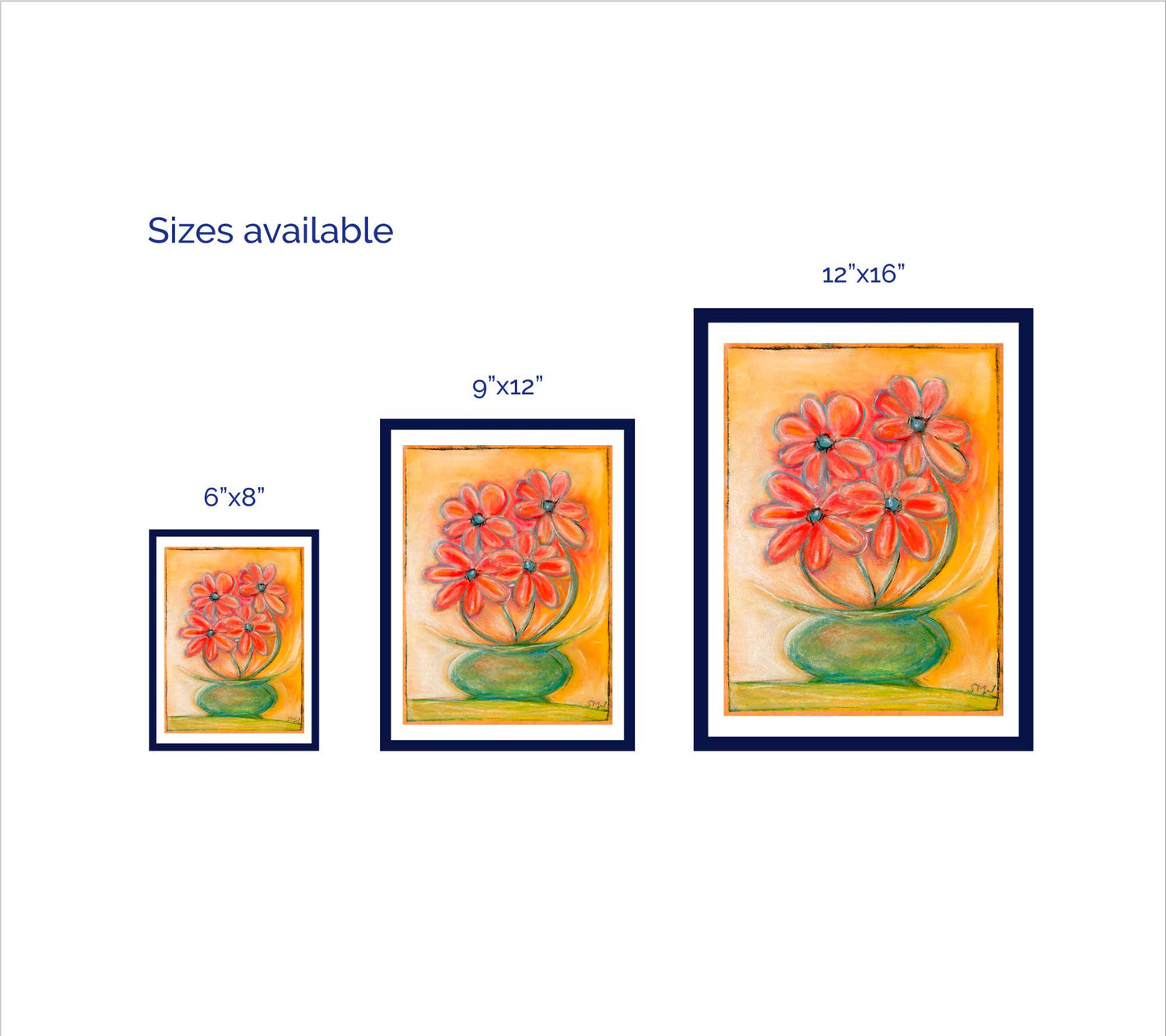 BLUE-EYED DAISIES floral art print