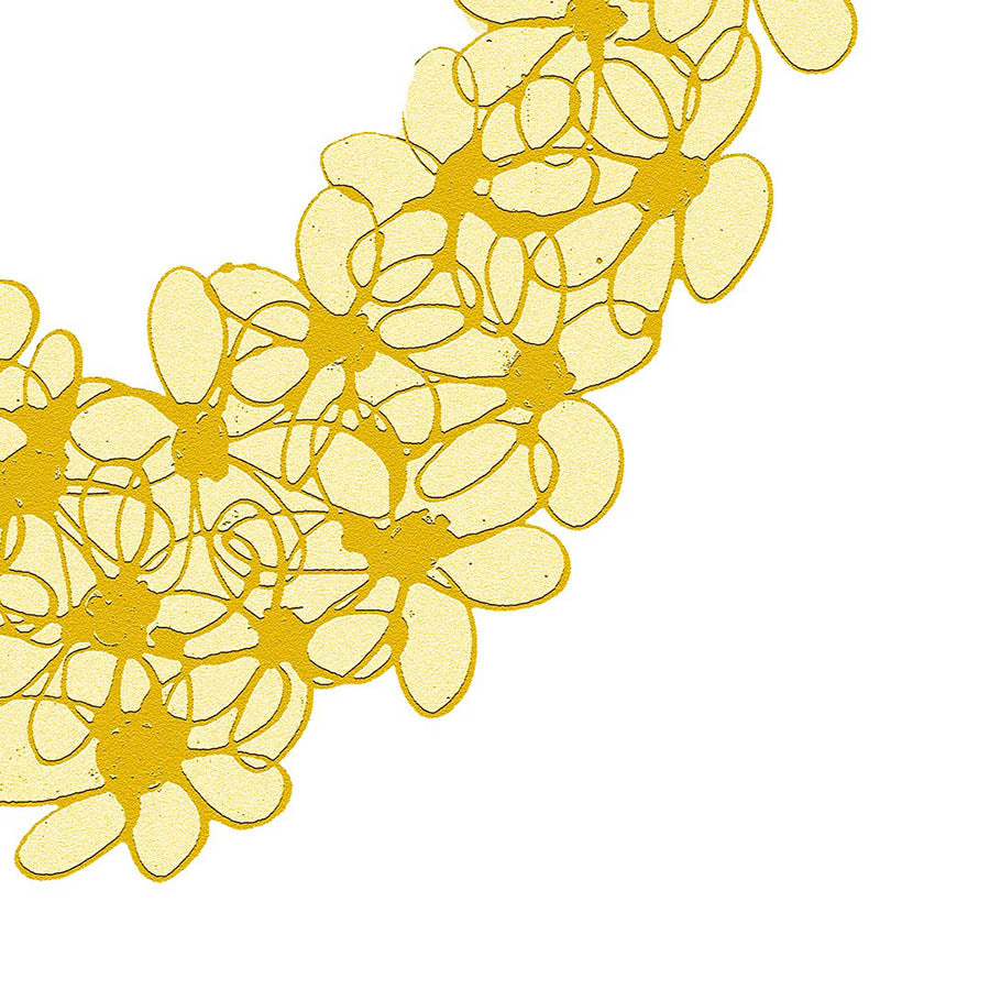 YELLOW PASTEL HEART floral art print