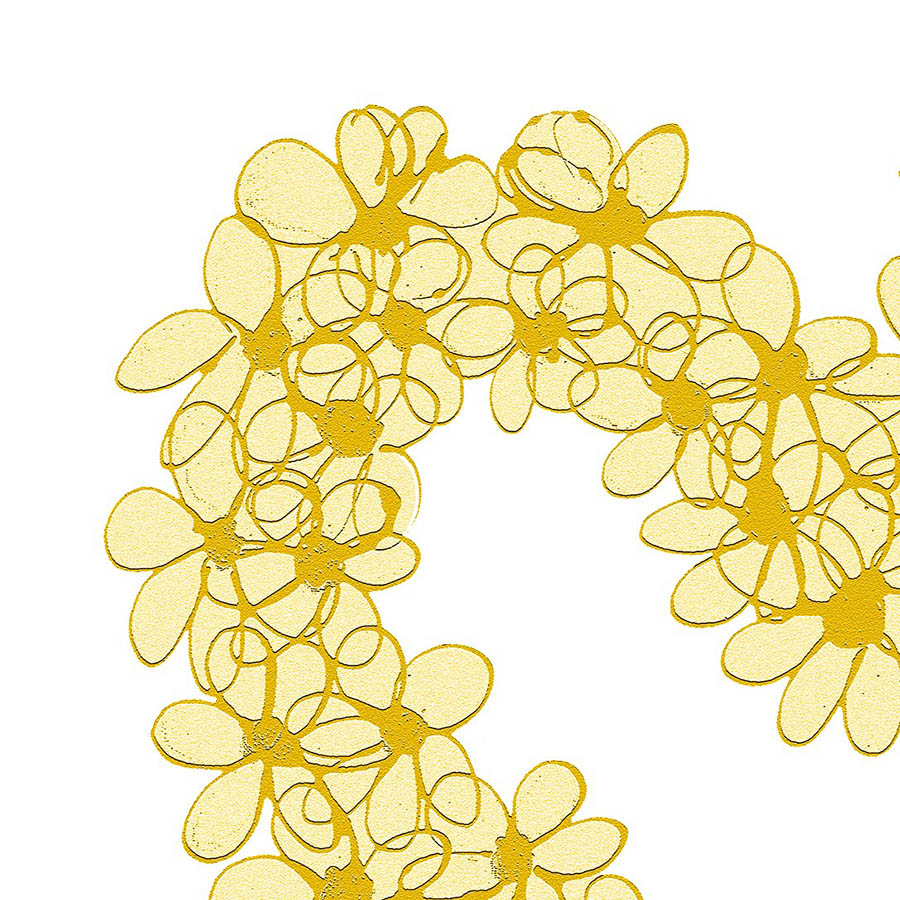 YELLOW PASTEL HEART floral art print