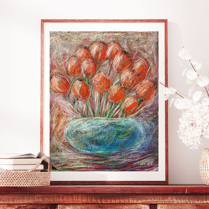 NEW AGE TULIPS floral art print