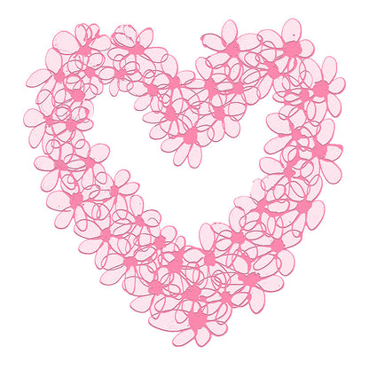 PINK PASTEL HEART floral art print