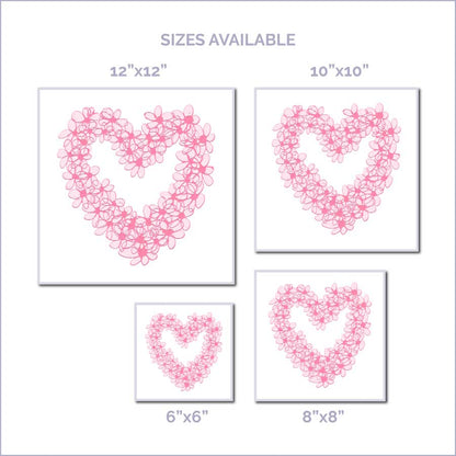 PINK PASTEL HEART floral art print