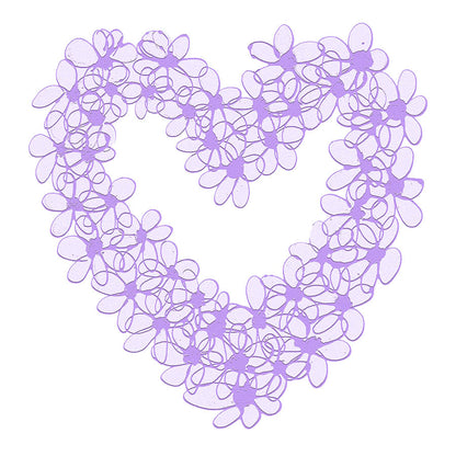 PURPLE PASTEL HEART floral art print