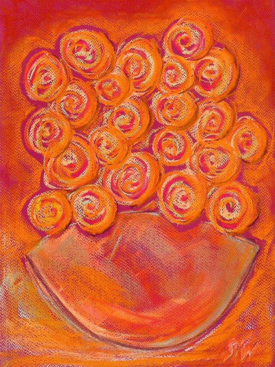 TERRACOTTA ROSES floral art print