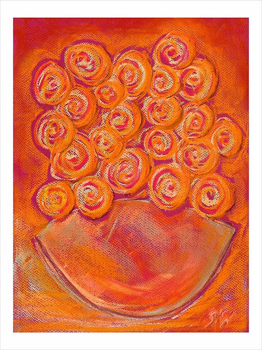 TERRACOTTA ROSES floral art print