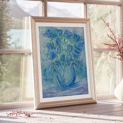 BLUE BELL JAR floral art print