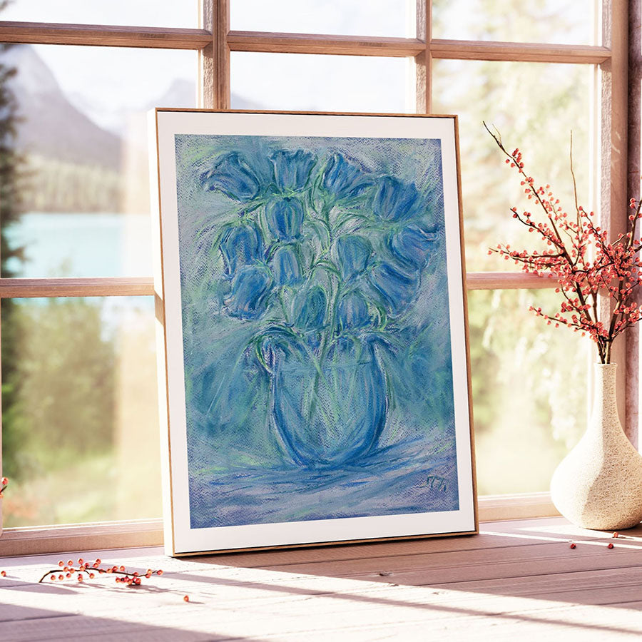 BLUE BELL JAR floral art print