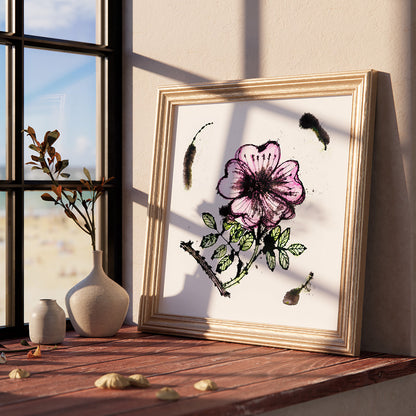 DOG ROSE floral art print