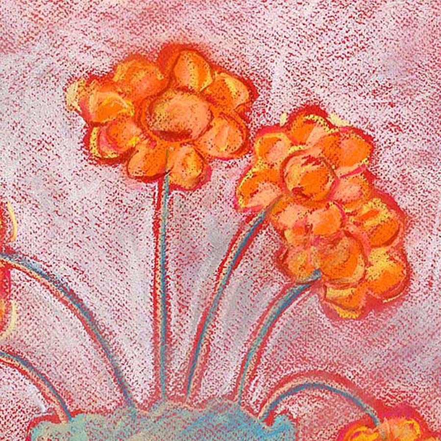 FUN FLOWERS IN A LUSTROUS VASE floral art print