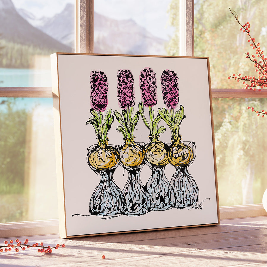 HOW TO GROW HYACINTHS floral art print