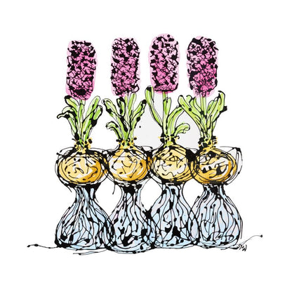 How to Grow Hyacinths, a light floral painting by artist Susan Marie Williams