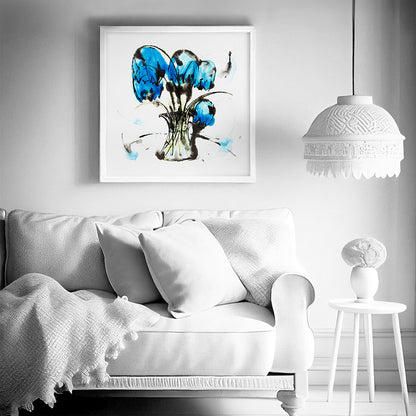 MUSIC CLEAR AND BLUE floral art print