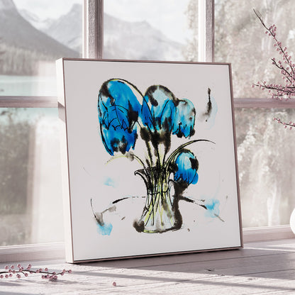 MUSIC CLEAR AND BLUE floral art print