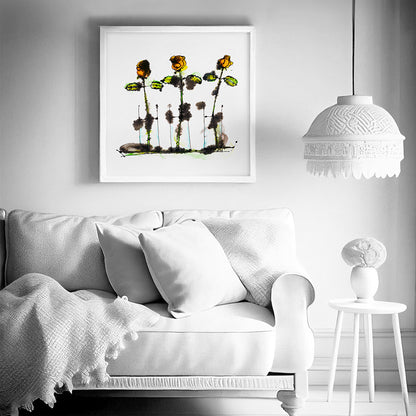 THREE DELICATE ROSES floral art print