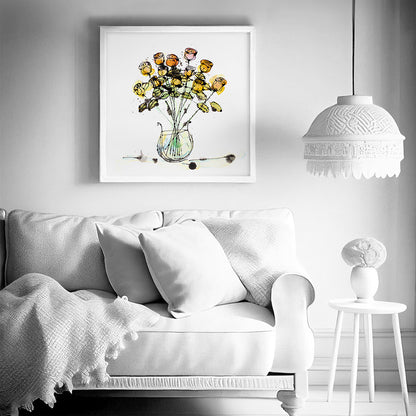 TWELVE BEAUTIFUL ROSES floral art print