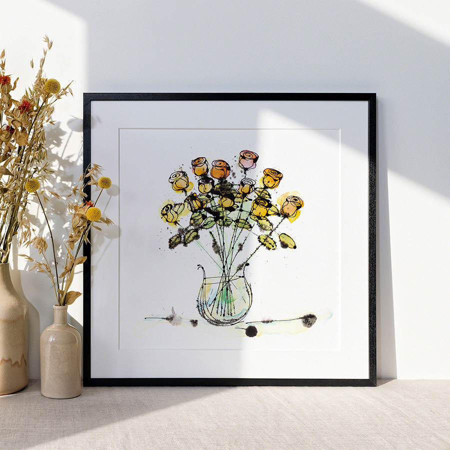 TWELVE BEAUTIFUL ROSES floral art print