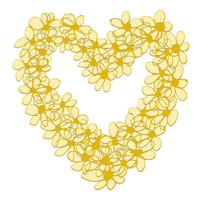 YELLOW PASTEL HEART floral art print